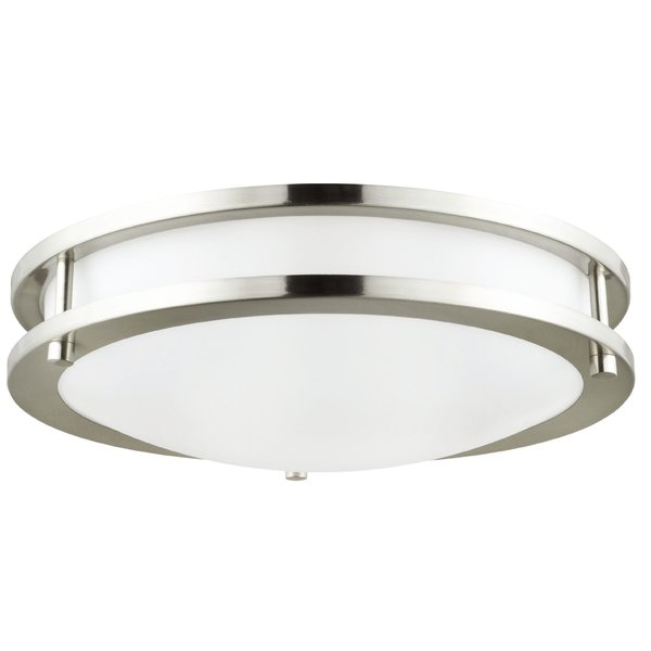 Energetic Lighting LED 14-inch Round Flushmount, Brushed Nickel, 3 CCT 3 Wattages Selectable Ceiling Lamp E3FMB1522T-93050